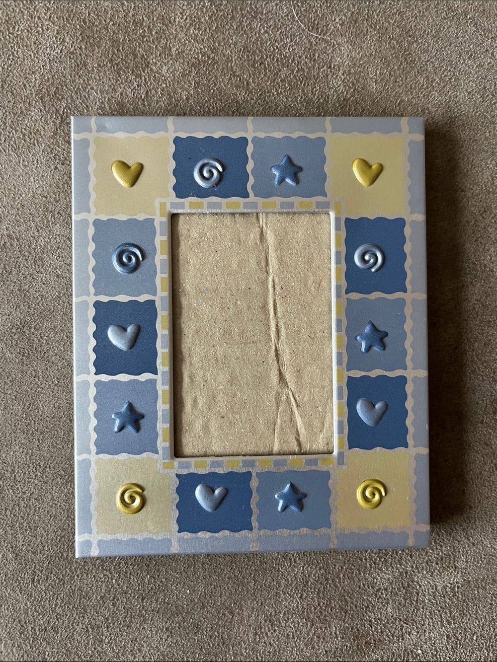 Blue and Yellow Decorative Photo Frame - Unbranded